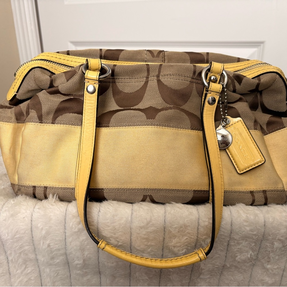 Coach Yellow and Brown Tote Bag